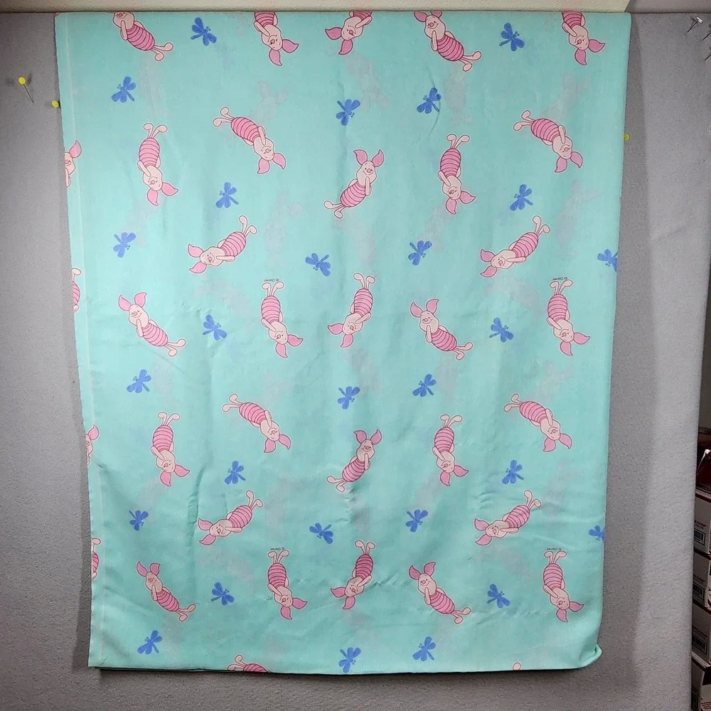 Vintage Disney Piglet Dragonfly Twin Flat Sheet Winnie the Pooh Kids Bedding 90s